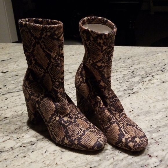 snakeskin sock booties